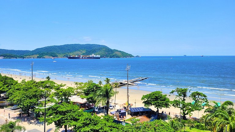 Apê 904 Embaré - Vista mar, pé na areia