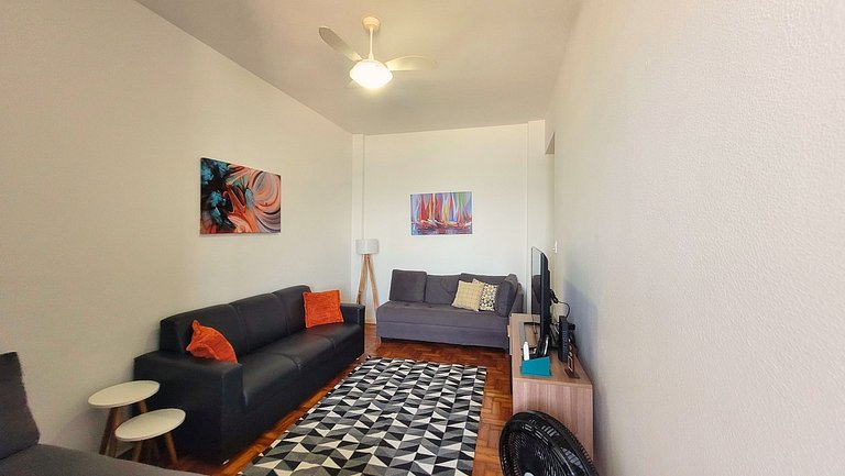 Apê 904 Embaré - Vista mar, pé na areia