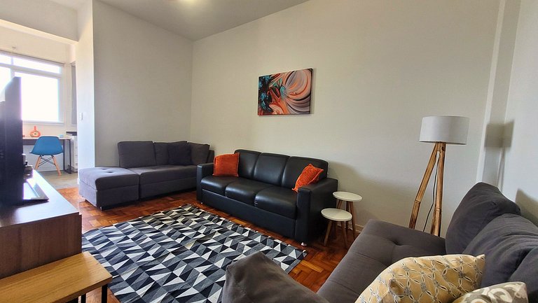 Apê 904 Embaré - Vista mar, pé na areia